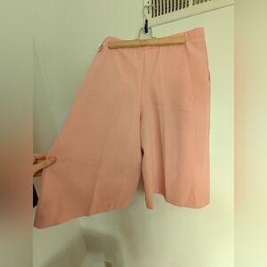 Vintage Pink Wide-Leg Culotte Pants
